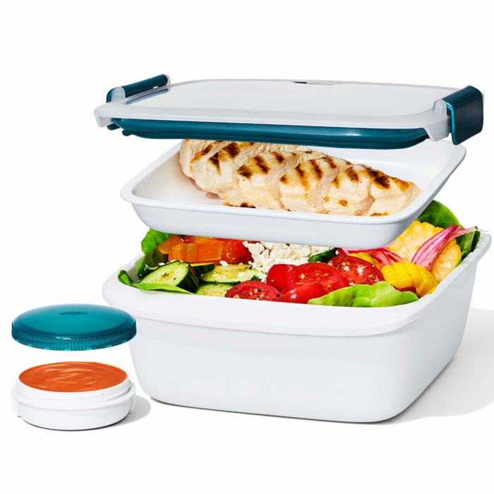 Vivimee 3 Pack Salad Containers To Go, 52 Oz & 38 Oz Large Containers,  3-Compartment with Dressing C…See more Vivimee 3 Pack Salad Containers To  Go
