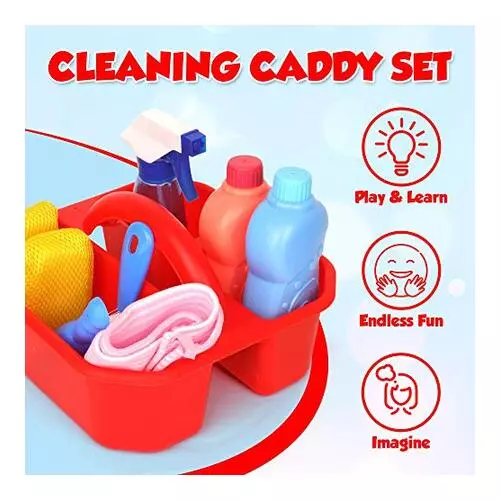KeFanta Cleaning Supplies Caddy 2 Pack Cleaning Supply Organizer with Handle Plastic Bucket for Cleaning Products Tool Storage Caddy Blue