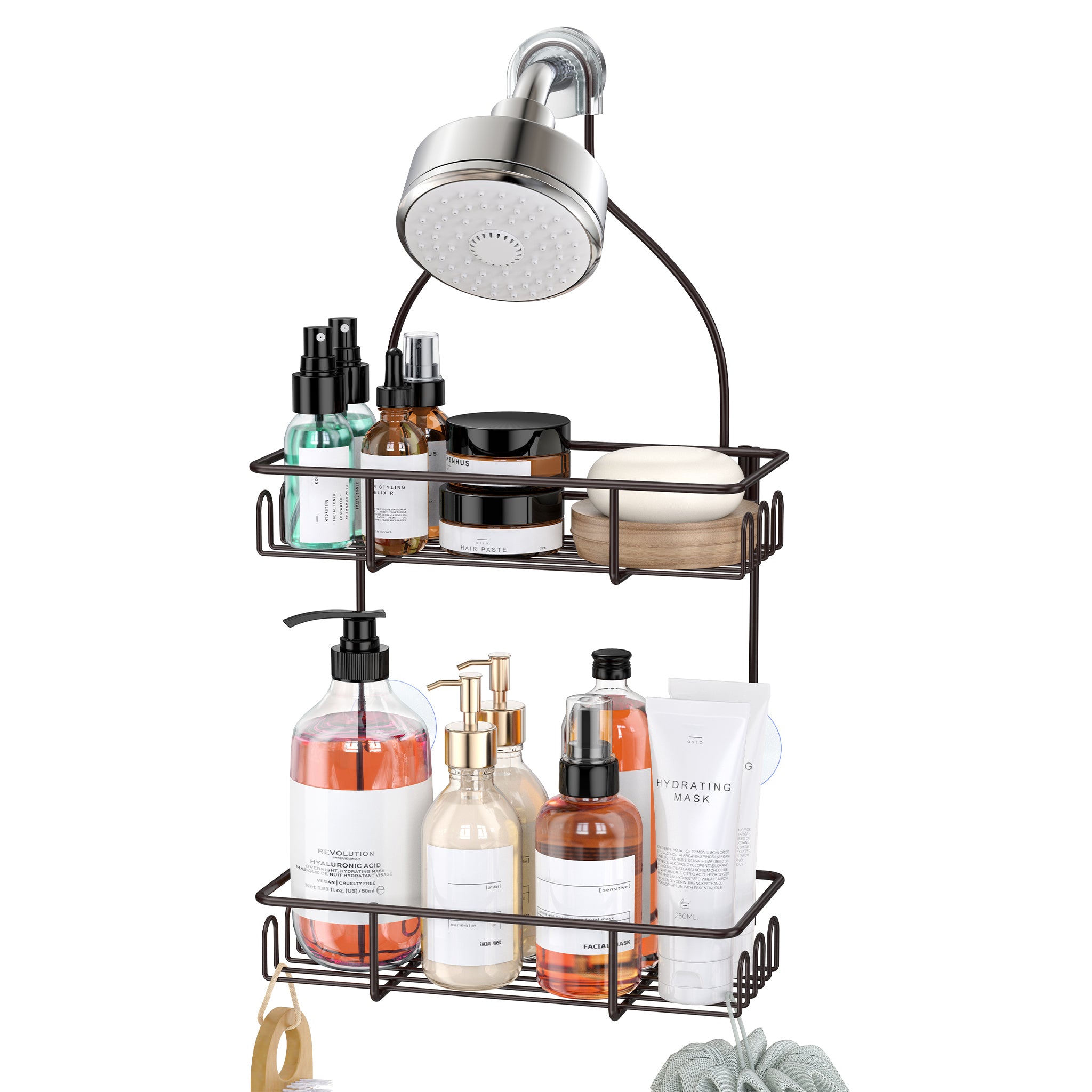 Rust-Resistant Tension Pole Shower Caddy, 3 Shelves, Oil Rubbed Bronze  Finish