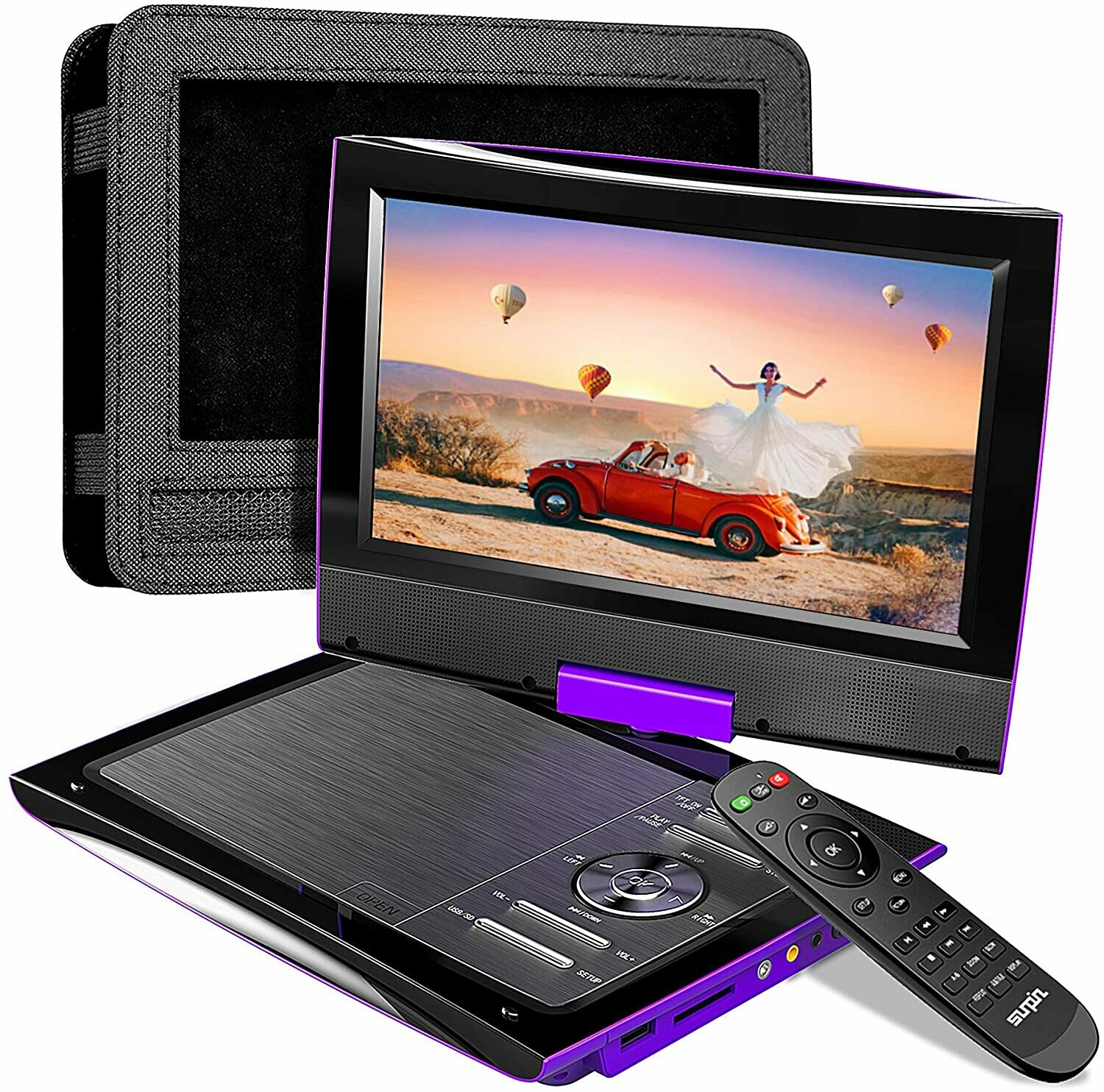 ARAFUNA TD-12 10.5 Dual Screen Portable DVD Player for Car, Arafuna 5-Hour  Rechargeable Car DVD Player with Full HD Digital Signal Transmissi