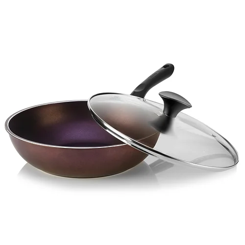 MICHELANGELO Wok Pans with Lid, Nonstick Wok with Frying Basket