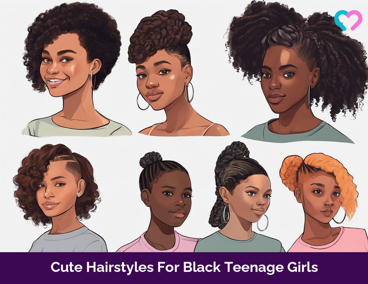 cute hairstyles for black teenage girls illustration