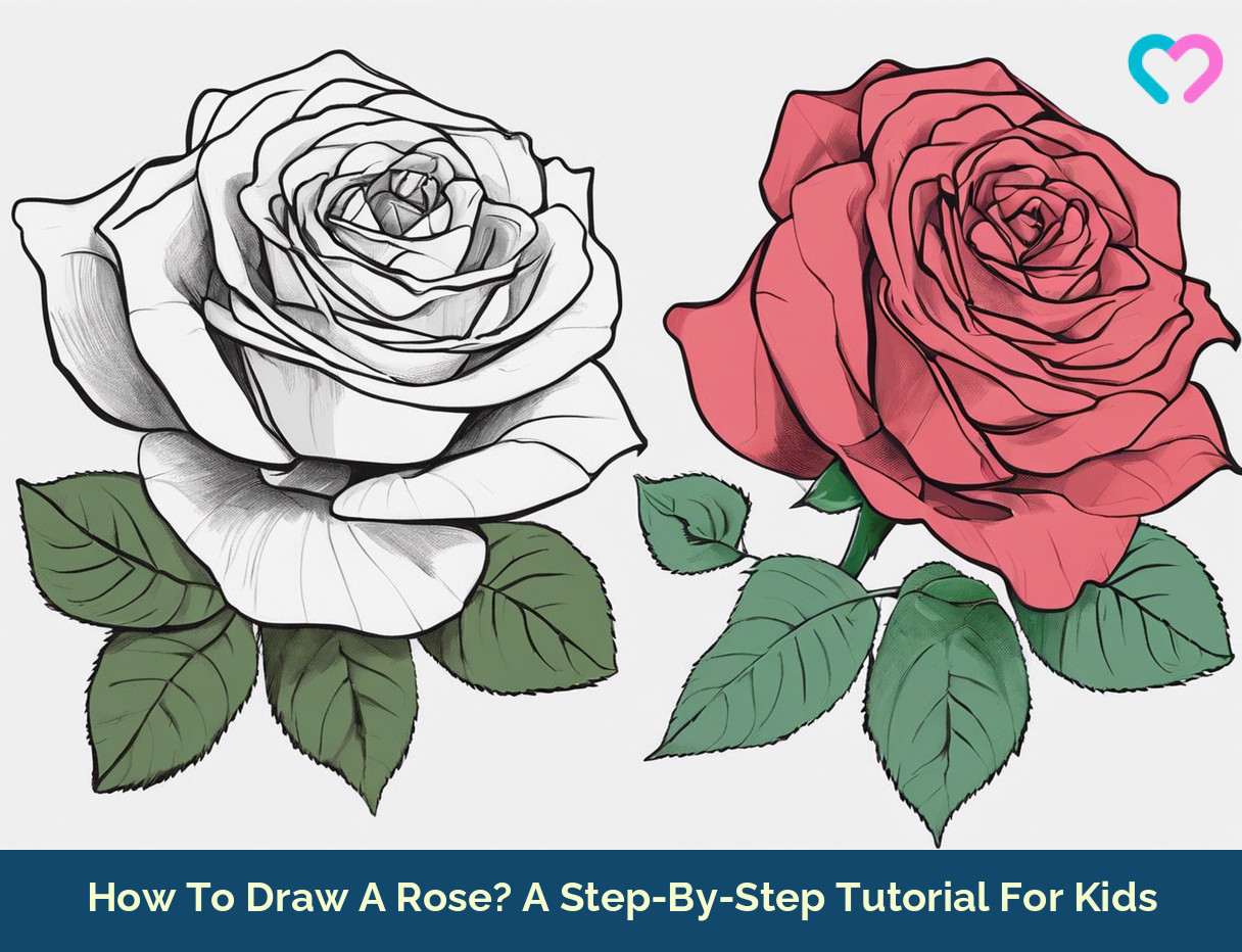 How to Draw an Open Rose - An easy rose for kids to draw step by step.